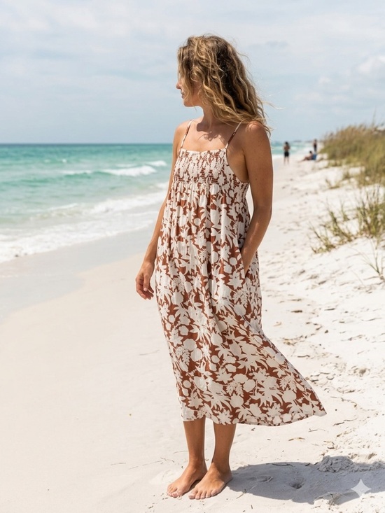 Universal Thread Dresses & Skirts - Universal Thread Brown and White Floral Maxi Dress NWOT